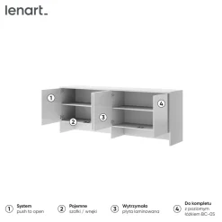 NADSTAWKA BC-10 DO PÓŁKOTAPCZANU POZIOMEGO BIAŁY / BIAŁY POŁYSK BED CONCEPT Lenart
