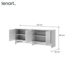 NADSTAWKA BC-10 DO PÓŁKOTAPCZANU POZIOMEGO BIAŁY / BIAŁY POŁYSK BED CONCEPT Lenart