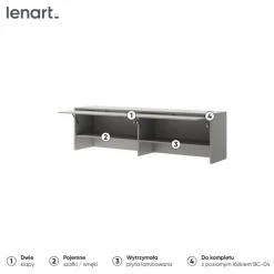 NADSTAWKA BC-09 DO PÓŁKOTAPCZANU POZIOMEGO GRAFITOWA BED CONCEPT Lenart