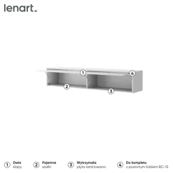 NADSTAWKA BC-15 DO PÓŁKOTAPCZANU POZIOMEGO BIAŁY POŁYSK BED CONCEPT Lenart