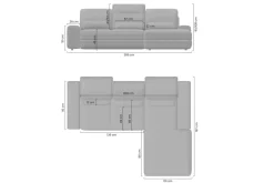 Narożnik Tulia Mini z elektrycznie wysuwanym siedziskiem / strona prawa / Sierra 741 + Uni 8005