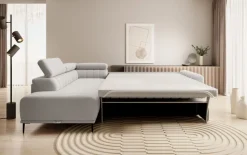Narożnik z funkcją spania 140x197 i pojemnikiem lewostronny Gandi Corner Vouge 02 - piaskowy