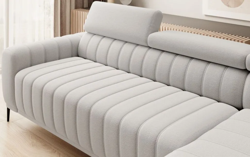 Narożnik z funkcją spania 140x197 i pojemnikiem prawostronny Gandi Corner Vouge 02 - piaskowy