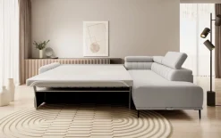 Narożnik z funkcją spania 140x197 i pojemnikiem prawostronny Gandi Corner Vouge 02 - piaskowy