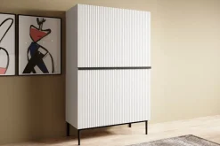 NICOLE KREDENS 100 2D2SZ - biały mat / czarny stelaż