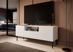 NICOLE RTV 150 2D1SZ - biały mat / czarny stelaż