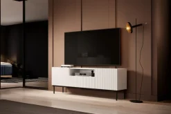 NICOLE RTV 150 2D1SZ - biały mat / czarny stelaż
