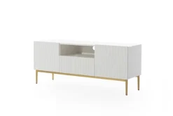 NICOLE RTV 150 2D1SZ - biały mat / złoty stelaż