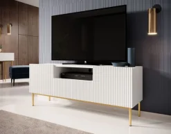 NICOLE RTV 150 2D1SZ - biały mat / złoty stelaż