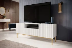 NICOLE RTV 150 2D1SZ - biały mat / złoty stelaż