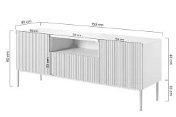 NICOLE RTV 150 2D1SZ - czarny mat / czarny stelaż