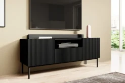 NICOLE RTV 150 2D1SZ - czarny mat / czarny stelaż