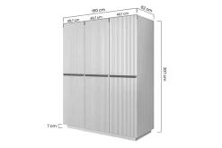 NICOLE SZAFA 150 3D - biały mat / złote uchwyty / cokół
