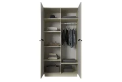 NICOLE SZAFA 100 2DP - cashmere / czarne uchwyty / cokół