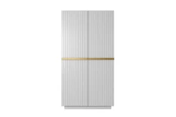 NICOLE SZAFA 100 2DP2SZ - biały mat / złote uchwyty / cokół