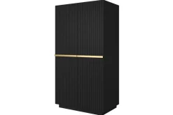 NICOLE SZAFA 100 2D2SZ - czarny mat / złote uchwyty / cokół