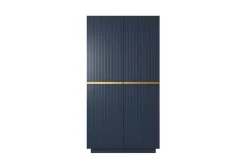 NICOLE SZAFA 100 2D2SZ - wave blue / złote uchwyty / cokół