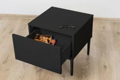 NICOLE SZAFKA NOCNA 46 1SZ (2 szt.) - czarny mat / czarny stelaż