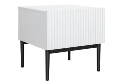 NICOLE SZAFKA NOCNA 46 1SZ (2 szt.) - biały mat / czarny stelaż