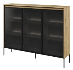 Niska szklana witryna Lenart Trend TR-08 dąb artisan