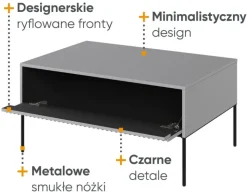 Niski stolik loftowy Lenart Trend TR-09 szary