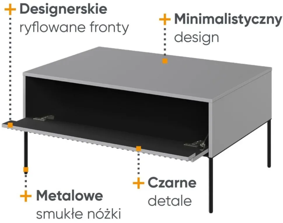 Niski stolik loftowy Lenart Trend TR-09 szary