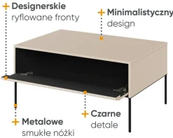 Niski stolik loftowy Lenart Trend TR-09 beż piaskowy