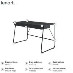 Nowoczesne biurko z szufladami Lenart MATCH MB-01