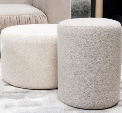 Okragła pufa baranek boucle beżowa Hauss Roller Manza 15