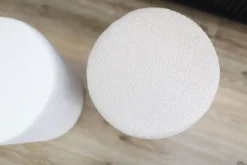 Okragła pufa baranek boucle biała Hauss Roller Baloo 2073