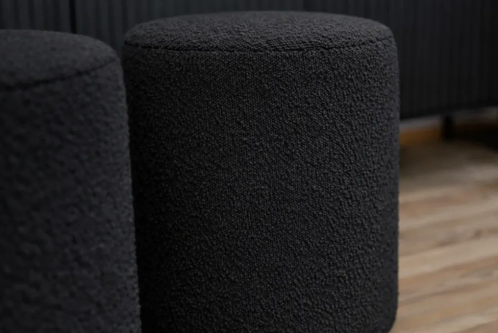 Okragła pufa baranek boucle czarna Hauss Roller Baloo 2082
