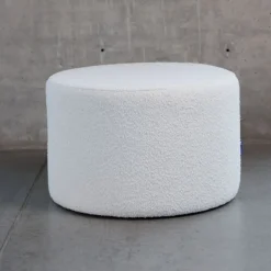 Okragła pufa boucle biała Hauss Roller XL Baloo 2073