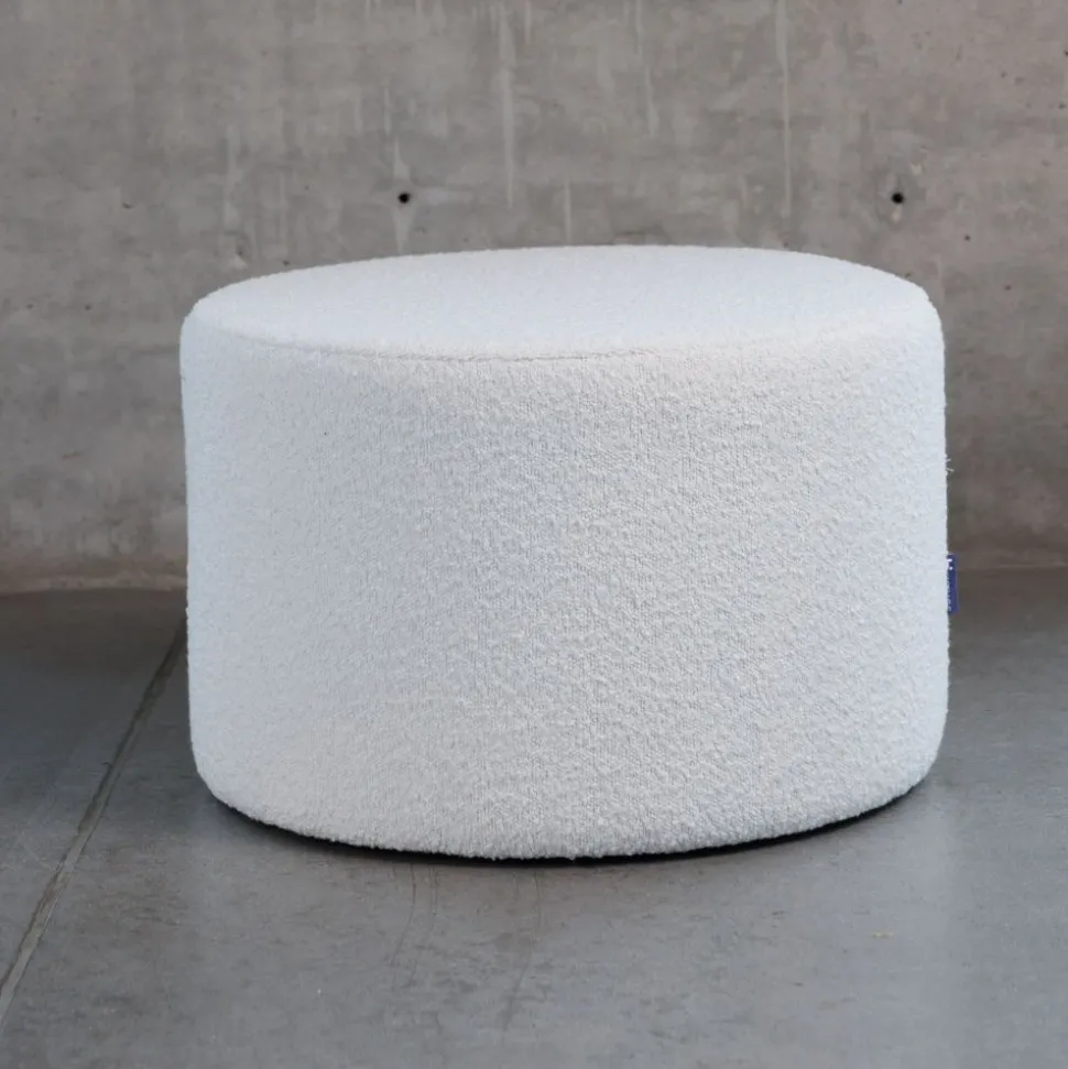 Okragła pufa boucle biała Hauss Roller XL Baloo 2073