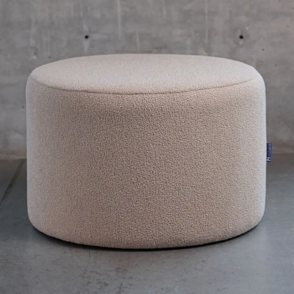 Okragła pufa boucle brudny beż Hauss Roller XL Baloo 2074