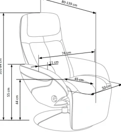 OPTIMA 2 recliner popielaty tkanina1 sztuka