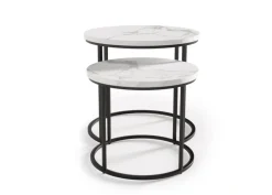 OREO zestaw dwóch ław biały marmur / czarny (1p=1szt)1 sztuka