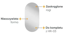 Owalne lustro naścienne Lenart Harmony HR-04