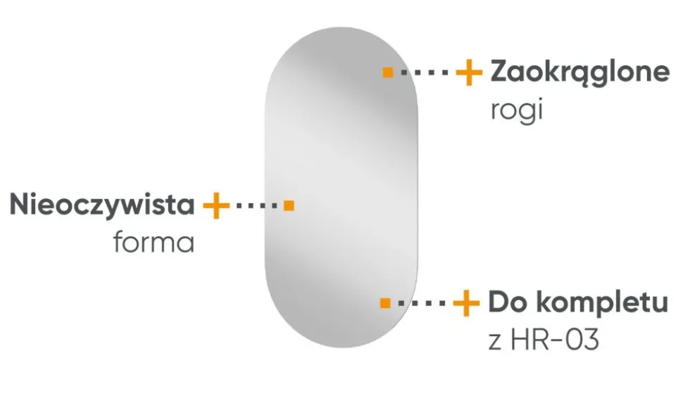 Owalne lustro naścienne Lenart Harmony HR-04