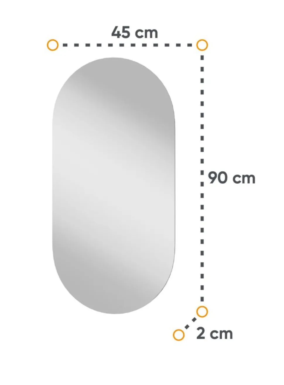 Owalne lustro naścienne Lenart Harmony HR-04