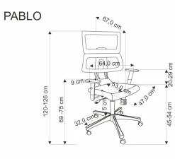 PABLO fotel gabinetowy popielaty / czarny1 sztuka