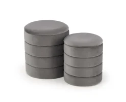 PACHO zestaw 2 puf, popielaty (1p=1set)1 sztuka