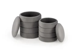 PACHO zestaw 2 puf, popielaty (1p=1set)1 sztuka
