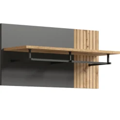 Panel wieszakowy Esteban 80 cm – nowoczesny panel z metalowym profilem i półką