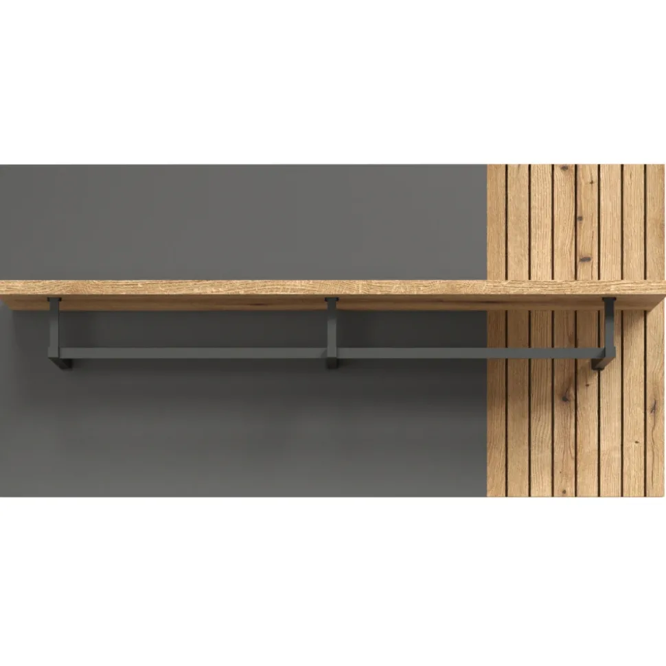 Panel wieszakowy Esteban 80 cm – nowoczesny panel z metalowym profilem i półką