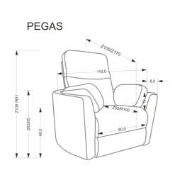 PEGAS fotel wypoczynkowy musztardowy (1p=1szt)1 sztuka