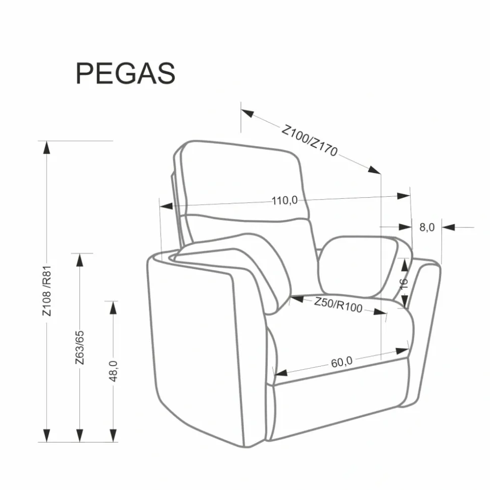 PEGAS fotel wypoczynkowy musztardowy (1p=1szt)1 sztuka