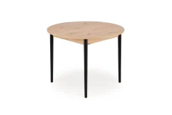 PIVOT stół rozkładany 102-142x102x75 cm, blat - dąb artisan, nogi - czarny (1p=1szt)1 sztuka