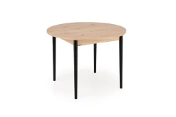 PIVOT stół rozkładany 102-142x102x75 cm, blat - dąb artisan, nogi - czarny (1p=1szt)1 sztuka