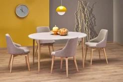 PIVOT stół rozkładany 102-142x102x75 cm, blat - kaszmir, nogi - naturalny (1p=1szt)1 sztuka