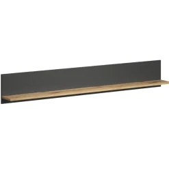 Półka Esteban 150 cm – nowoczesna półka ścienna grafit/dąb evok
